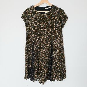 NWT Zara Trafaluc Black Floral Romper size M
